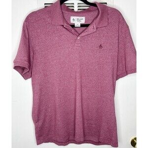 Penguin Men’s Large Light Red  Polo Shirt Fit Short Sleeve 100% Cotton. Used.